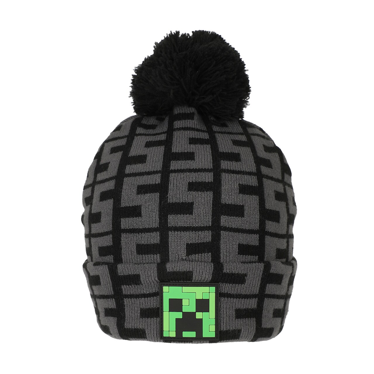 Minecraft SSSS Creeper Toddler Black 2-Piece Knit Beanie & Gloves Set